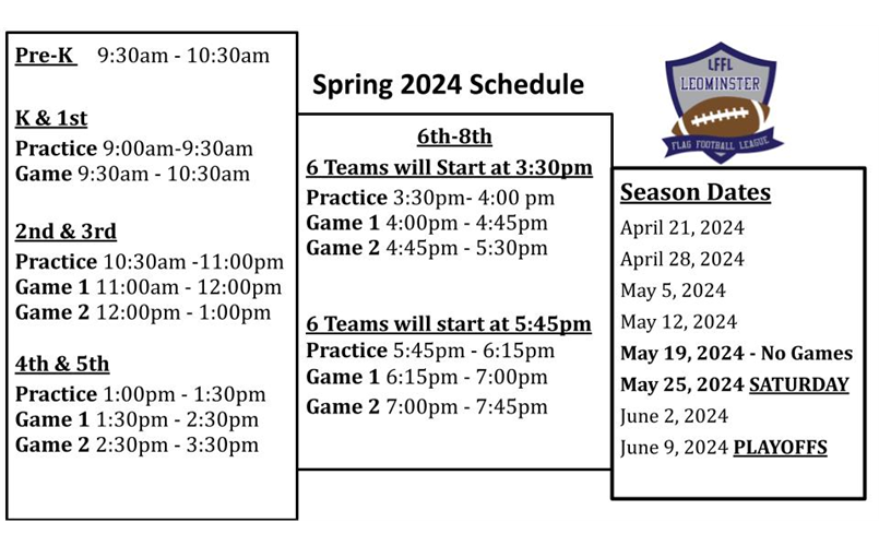 2024 Spring Schedule